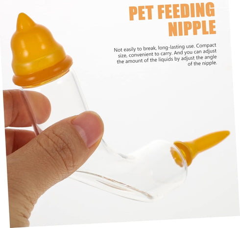 5sets Mipcase Glass Pet Feeder Nipple for Newborn Puppies Kittens Kitten Feeding Tube Safe Odorless Pet Feeding