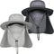 IYEBRAO Mens Outdoor Sun Hat with Face Neck Flap, UV Protection Wide Brim Fishing Hat