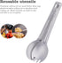 Set 2 Packed Boundless Voyage Camping Spork and Spoon Titanium Tableware Reusable Outdoor Flatware with Storage Bag