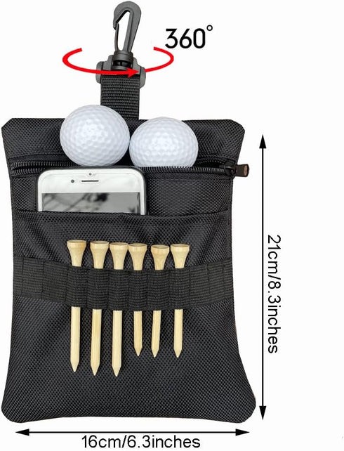 Zipper Golf Ball Bag, Golf Tee Pouch Bag, Golf Accessory Pouch, Golf Accessories for Men