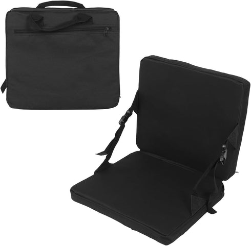 Ddewing Outdoor Folding Chair Cushion Black Zippered Pocket Square Chair Cushion Portable Handle Adjustable Floor Chair