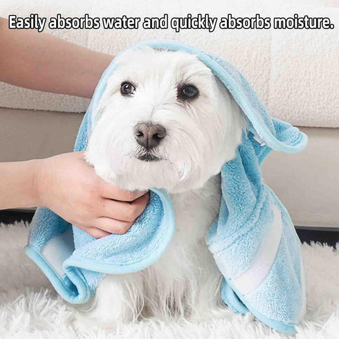 JUSHZ Microfiber Dog Towels for Drying Medium Small Drying Towel Absorbent Robe Coat Pet Hooded Bathrobe Absorbent