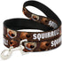 Buckle-Down Pet Leash - Dug 3-Poses/SQUIRREL! Brown/Yellow/White, 4 Feet Long, 1/2" Wide