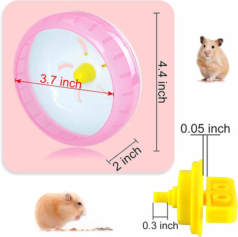 WishLotus Silent Hamster Running Wheel, Pink Exercise Toy for Dwarf Hamster, Cage Accessory for Golden Silk Shih Tzu