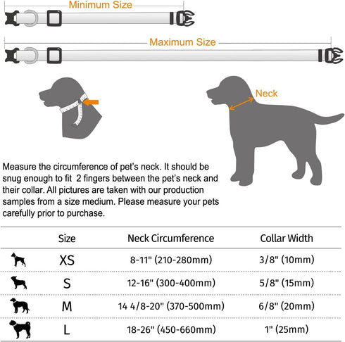 HDE Nylon Dog Collar, Adjustable Soft Puppy Collars for Small Medium Large Dogs (Pink - L)