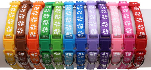 YOY 12 pcs/Set Soft Nylon Puppy Whelping ID Collars - Adjustable Reusable Washable Baby Dog ID Bands