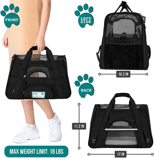 PetAmi Airline Approved Pet Carrier for Cat, Soft Sided Dog Carrier for Small Dogs, Cat Travel Supplies Accessories