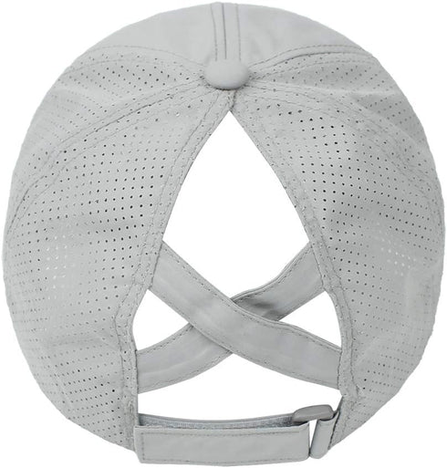 Womens Criss Cross Ponytail Hat, Quick Drying Baseball Cap with UV Protection