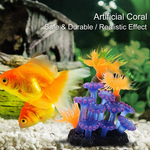 TOPINCN Artificial Coral, Luminous Silicone Coral Sea Anemone for Fish Tank Landscape