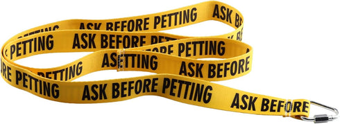 JXGZSO Ask Before Petting/Ask to Pet Nervous Yellow Dog Lead Shy Rescue Dog Gift Nervous Shy Dog Gift (Ask Before Pet Leashes)
