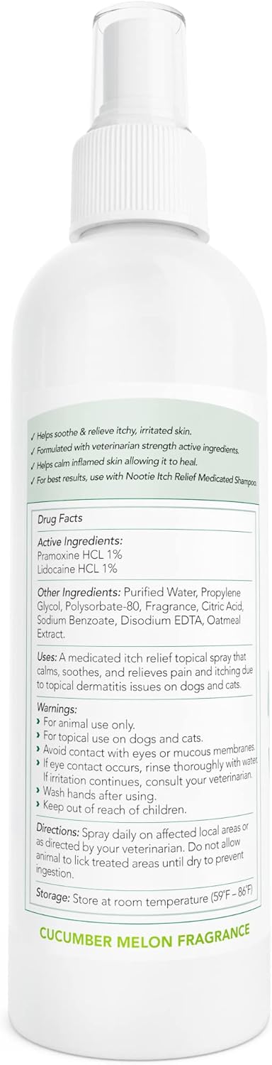 Nootie Medicated Anti-itch Spray, 8 fl oz, Itch Relief & Skin Care for Dogs & Cats, Veterinarian Formulated
