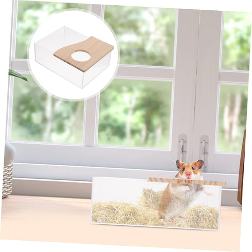 STOBOK 1pc Box Hamster Sandbox Cage Animal Toy Train Toys Small Container Bath Stuff Gerbil Shelf Water Clear Hamster