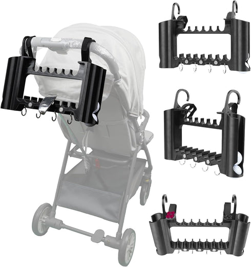 Generic Golf Stroller Attachment, 16-Club & 12-Ball Capacity with Adjustable Straps, Universal Fit,