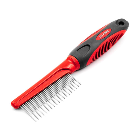 Tuff Pupper Dual Length Detangling Dog Comb, Ergonomic Combs with No-Slip Handle for Precision Control
