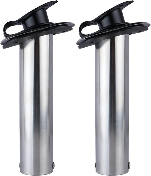 Hoffen 2Pcs Boat Stainless Steel Fishing Rod Holder Flush Mount with PVC Cap, 15/30/90 Degree