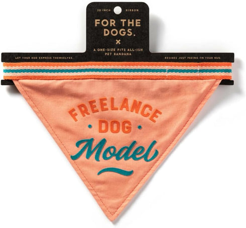Brass Monkey Freelance Dog Model Bandana: Durable Cotton, One Size Fits Most, 9” W x 6” H