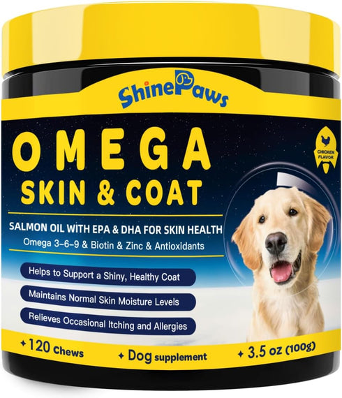 Omega 3 for Dogs, Salmon Fish Oil for Dogs Skin and Coat