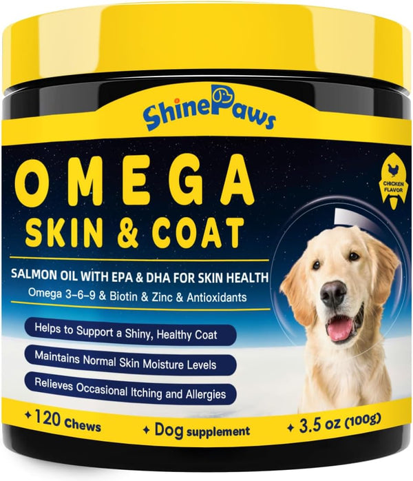 Omega 3 for Dogs, Salmon Fish Oil for Dogs Skin and Coat