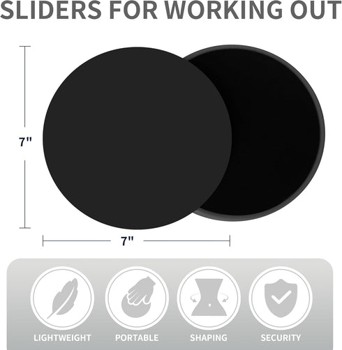 Sliders for Working Out - Exercise Sliders Disc, Core Sliders for Working Out 2PCS (Black)