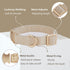 Soft Corduroy Dog Collar and Leash Set, Adjustable Cotton Collars with Metal Buckle for Small Dogs, Beige