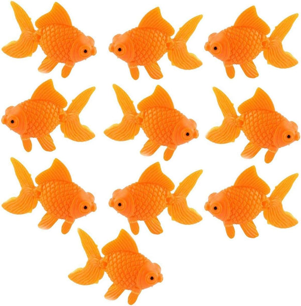 XMHF Aquarium Fish Bowl Tank Artificial Floating Plastic Orange Decor, Goldfish Ornament, 10PCS