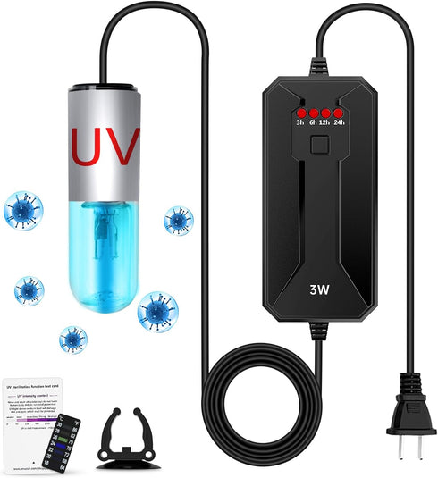 TAISHAN Aquarium Clean Light, 3W Mini Algae Removal Light with Timer for Fish Tank, Pond, Swimming Pool
