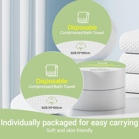 Lagincig 6PCS 27.5 40 Inch Compressed Bath Towel Tablets for Travel, Disposable Towels for Camping, Hiking & Hotels