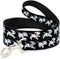 Buckle-Down Pet Leash - Dalmatians Running/Paws Black/Gray/White - 4 Feet Long - 1/2" Wide