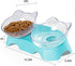 MILIFUN Elevated Tilted Cat Bowls, Anti Vomiting Kitty Bowls for Indoor Cats, Orthopedic Design (Blue)