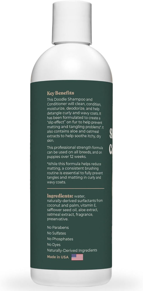 16 Oz Doodle Shampoo and Conditioner - Best Dog Shampoo for Goldendoodle, Poodles, Doodle Breeds - for Curly & Wavy