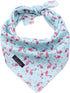 ARING PET Summer Dog Bandanas, Light Blue Flamingo Kerchief Triangle Bibs for Small Medium Large Dogs