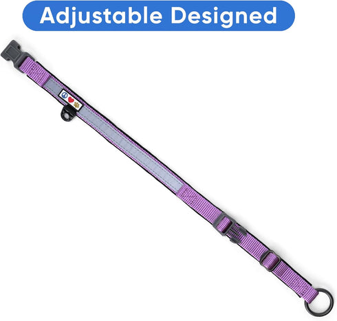 Pawtitas Lumberjack Padded Martingale Collar for Dogs, Soft Neoprene with Reflective Band, Medium Orchid