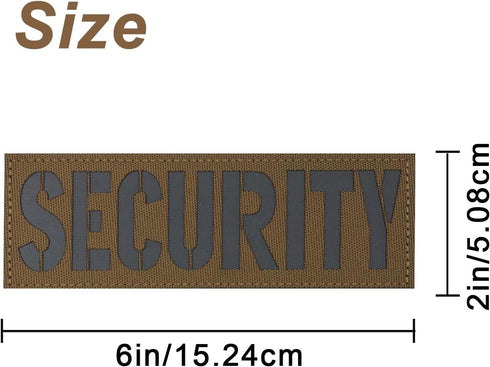 Tactical Reflective Laser Cut Security Guard Patch 6x2 inches for Officer Department Vest Bag Backpack (RF Coyote Tan,