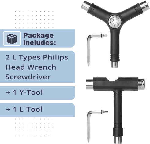 Mr. Pen Skate Tool, Pack of 2, All-in-One Skateboard Tool Kit, Y and T Tool for Skateboard