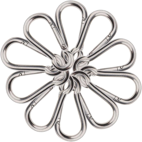 Olivia & Oliver Stainless Steel Carabiner - Heavy Duty Spring Snap Hook Keychain Clip for Fitness, Camping, Hiking