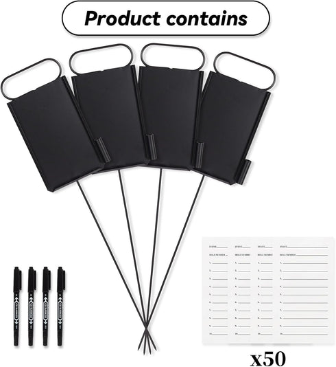 Niyanghome 4 50 4 Pcs Closest to The Pin Marker - Golf Metal Proximity Marker with Sheets Cards and Pens, Stainless