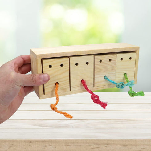 Bird Foraging Feeder Toy Training Intelligence Box Wooden for Parrot, Budgie, Parakeet, Cockatiel, Conure, African Grey
