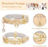 PetsHome Cat Collar, Dog Collar with Bling Rhinestones, Premium PU Leather Adjustable Collars for Medium Dogs (Gold)