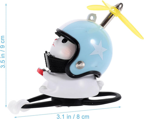 PRETYZOOM Cat Bike Bells, Bicycle Handlebars Mount Cat Doll with Propeller Helmet, Bicycle Decoration Accessories