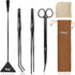 hygger Premium Long Stainless Steel Aquarium Tools, 4 PCS Plant Tweezers Scissors Spatula Kit with 1 Cleaning Cloth for