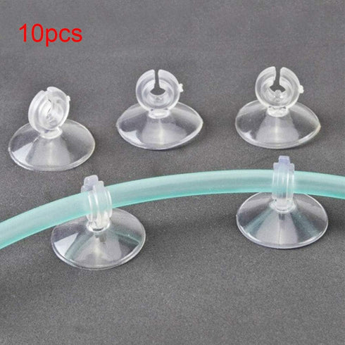 10 Pcs Aquarium Suction Cups, Reusable Clips with Ultra Strong Suction Force for Airline Tubing/Hose (Clear)