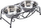 Dog Feeder, Stainless Steel Double Dog Food Bowl, Cat Water Bowls with Feeder Dishes Shelf Stand