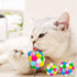 MAIYU Cat Toy Balls (4 PCS) - Colorful Interactive Cat Ball Toy with Built-in Bell, Soft Pompom Balls for Indoor Cats