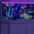24X12IN Blacklight Aquarium Background - UV Reactive Mushroom Starry Sky with 10 EVA Double-Sided Tape