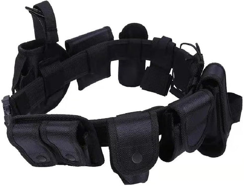 HUNANBANG 10 pcs Duty Belt Black Tactical Equipment System Set for Law Enforcement