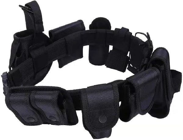 HUNANBANG 10 pcs Duty Belt Black Tactical Equipment System Set for Law Enforcement