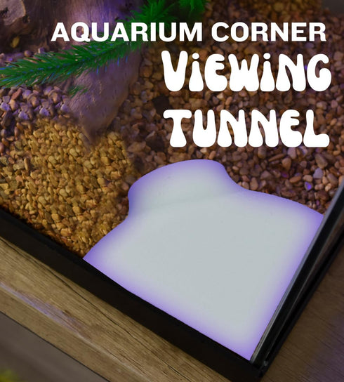 REEFSHAPE - Aquarium Corner Plug Underground Tunnel | Fish & Shrimp Hideout for Aquariums | Unique Underground Viewing Tunnel | Made in USA (Corner Plug, White)