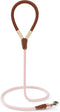 Mile High Life Dog Leash | 5 Feet Strong Rope with Premium Leather Handle | Heavy Duty Clasp | Pink for Small Medium