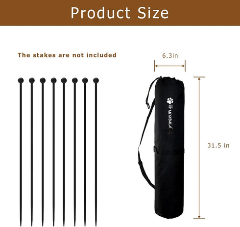 Dog Playpen Stakes Storage Bag, Dog Pen Fence Poles Organizer Bag with Carrying Strap, Suitable for All Dog Pens (24 Inches)…