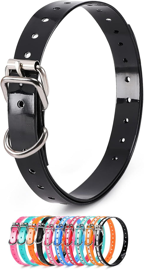 Waterproof Dog Collar Replacement Strap, Easy Clean Odorless with Metal Buckle, 3/4 Inch Adjustable Size